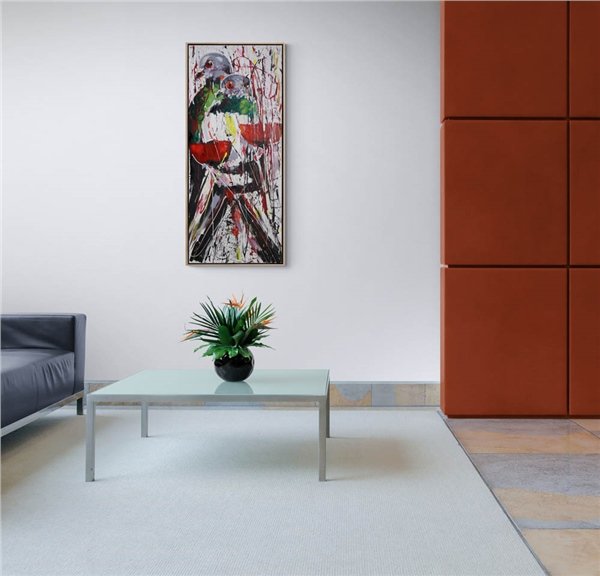 Gelincikler ve Güvercinler Yağlı Boya Tablosu