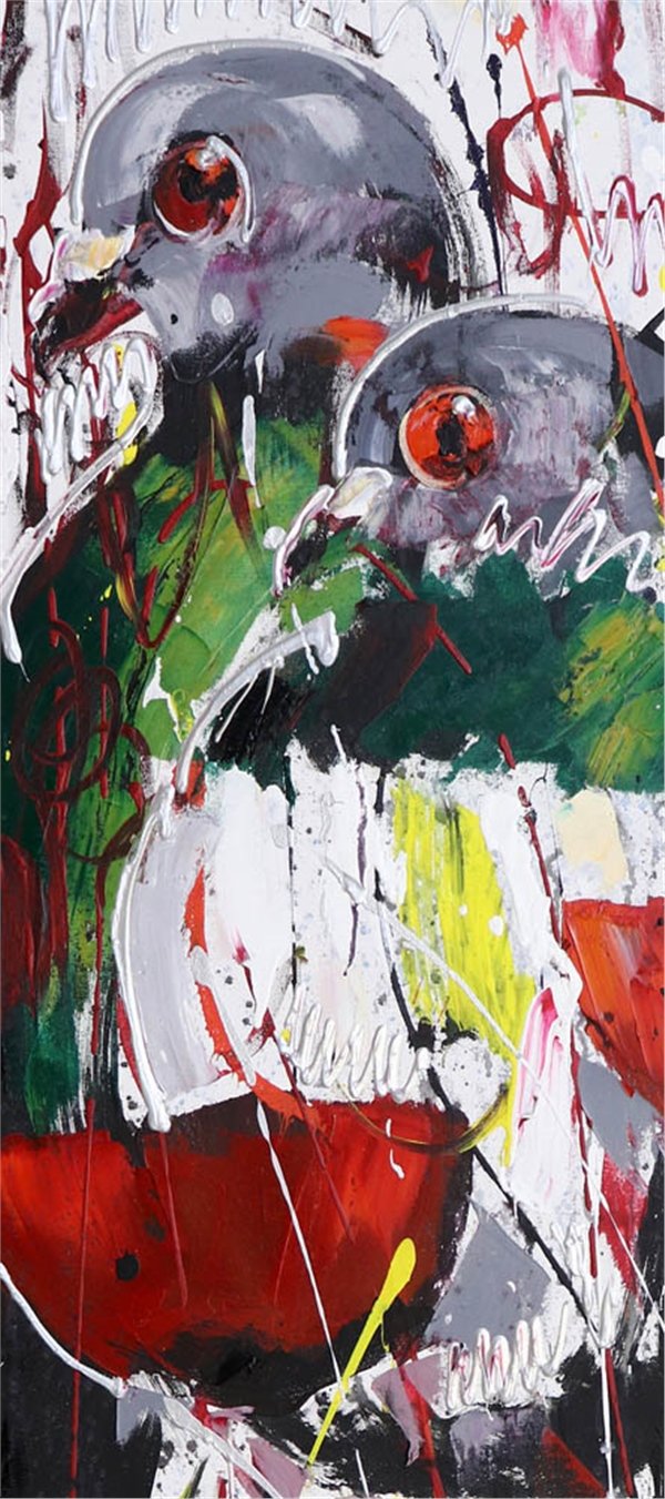 Gelincikler ve Güvercinler Yağlı Boya Tablosu