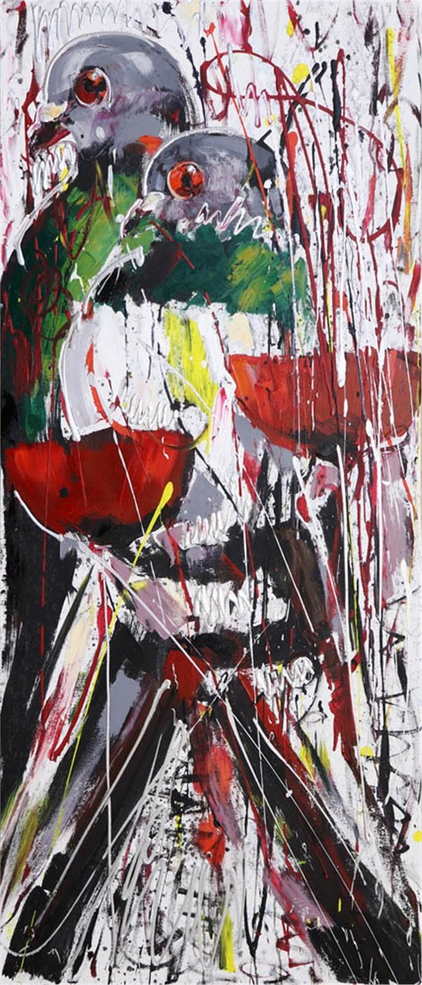 Gelincikler ve Güvercinler Yağlı Boya Tablosu