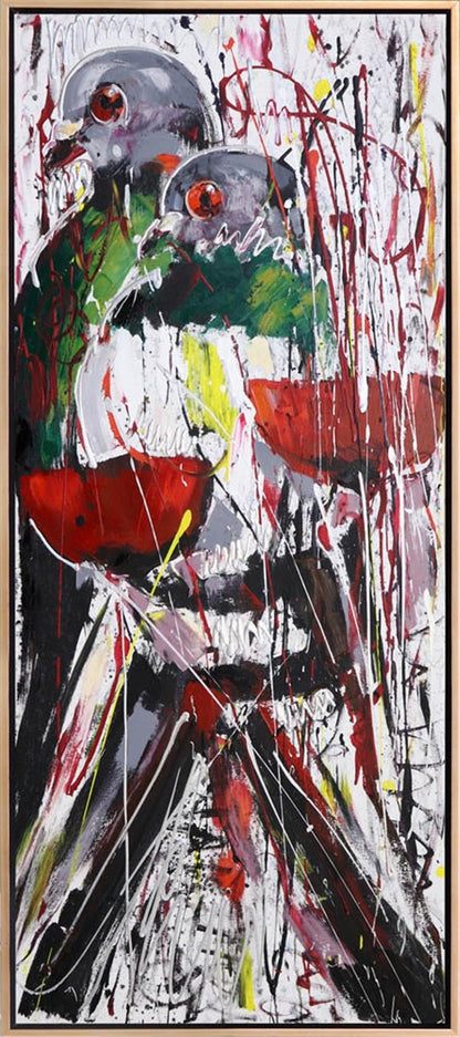 Gelincikler ve Güvercinler Yağlı Boya Tablosu