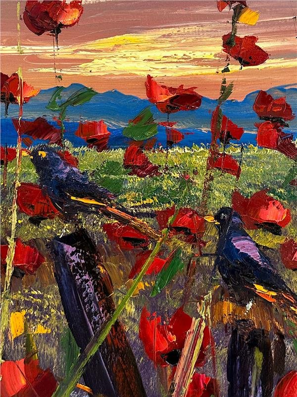 Günbatımı Gelincikleri Yağlı Boya Tablosu