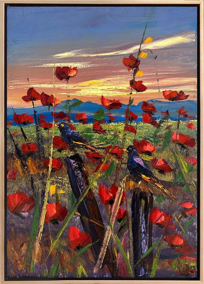 Günbatımı Gelincikleri Yağlı Boya Tablosu