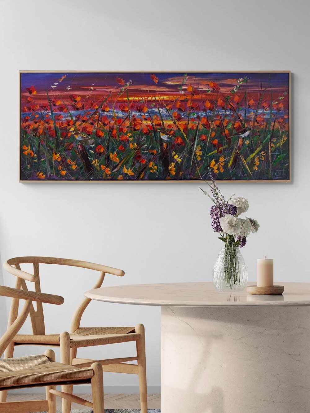 Gelinicik Tarlasında Akşam Yağlı Boya Tablosu