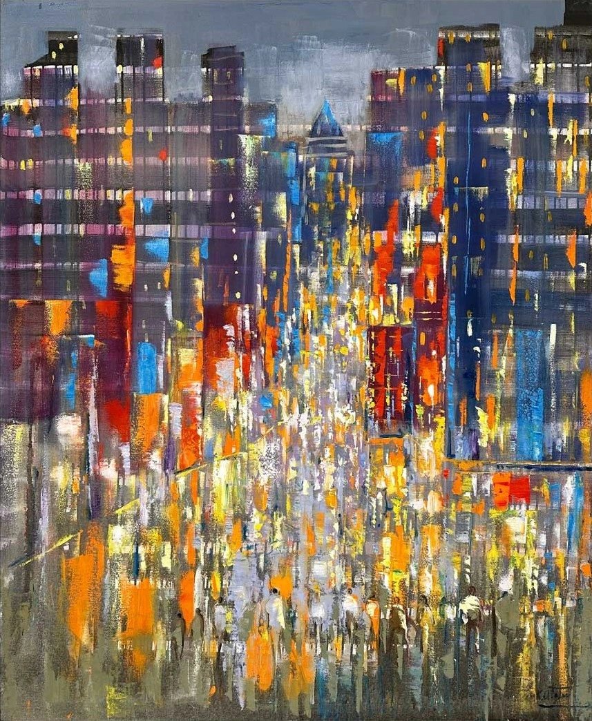 Geometrik Esintiler Yağlı Boya Tablosu