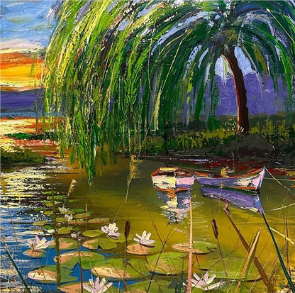 Göl Koyu Yağlı Boya Tablosu