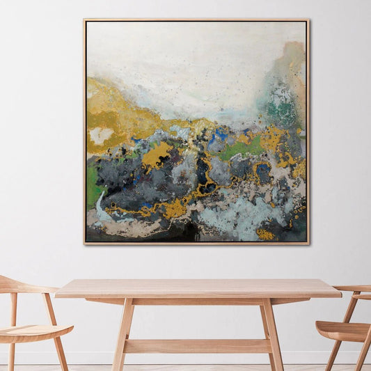 Gold Dalgalar Siparişe Özel Soyut Yağlı Boya Tablo