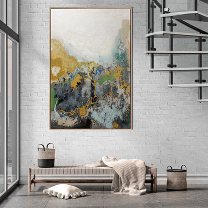Gold Dalgalar Siparişe Özel Soyut Yağlı Boya Tablo