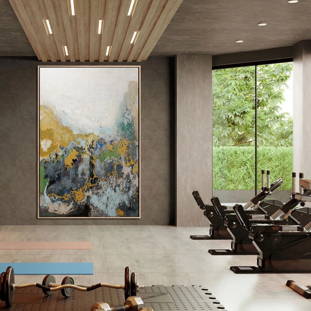 Gold Dalgalar Siparişe Özel Soyut Yağlı Boya Tablo