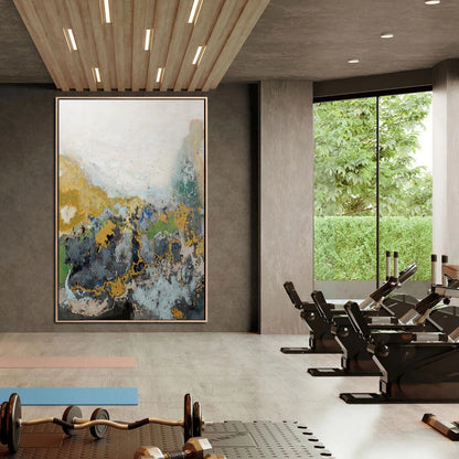 Gold Dalgalar Siparişe Özel Soyut Yağlı Boya Tablo