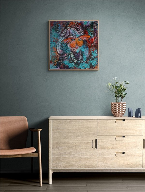 Gözlerin Kelebek Dansı Yağlı Boya Tablosu