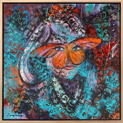 Gözlerin Kelebek Dansı Yağlı Boya Tablosu