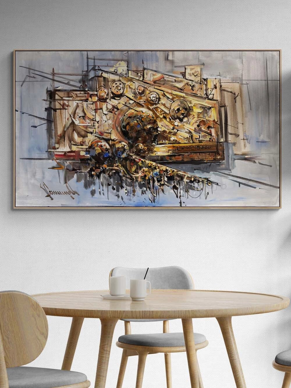 Gri Senfoni Yağlı Boya Tablosu