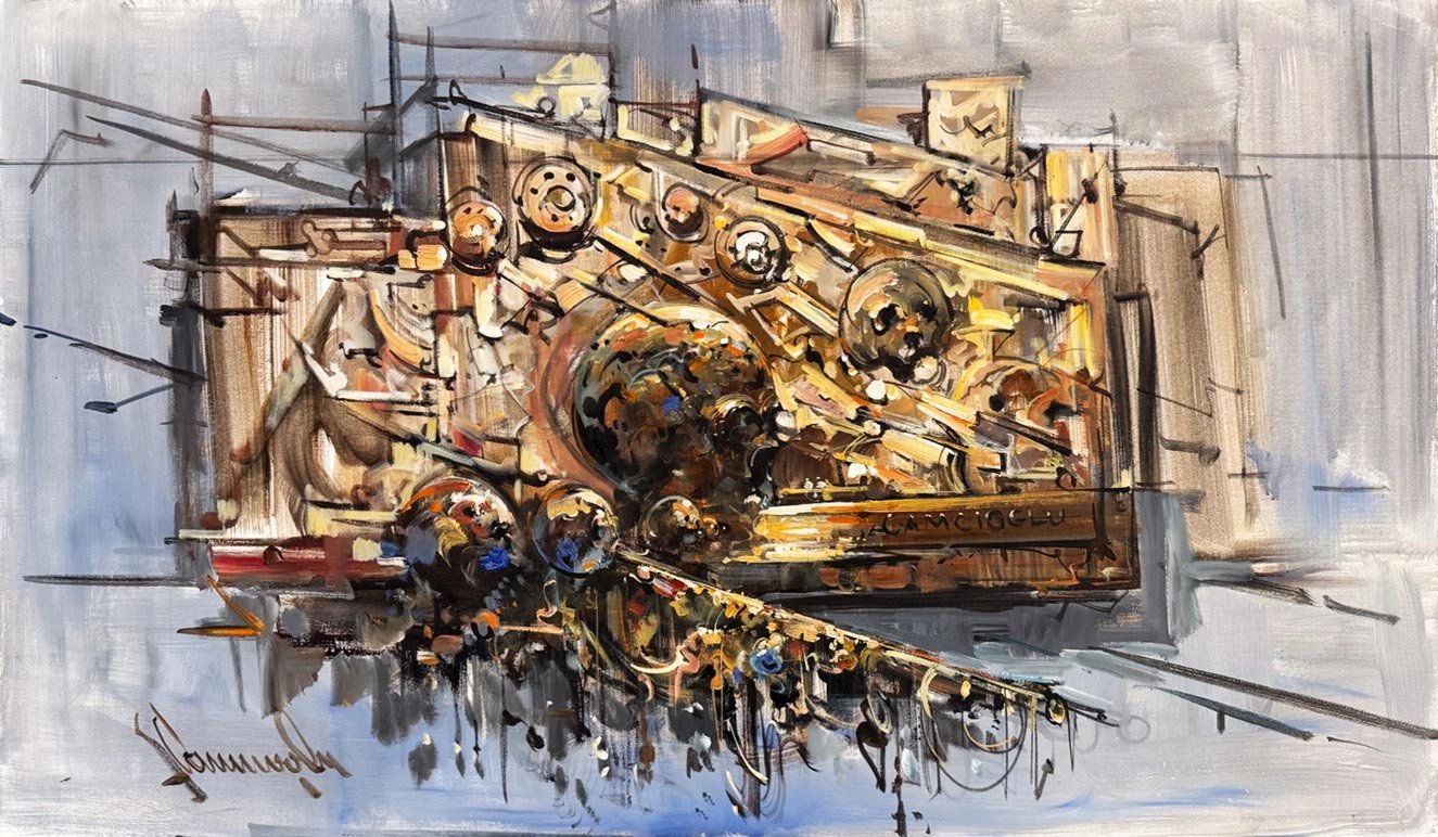 Gri Senfoni Yağlı Boya Tablosu