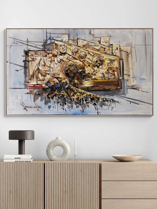 Gri Senfoni Yağlı Boya Tablosu