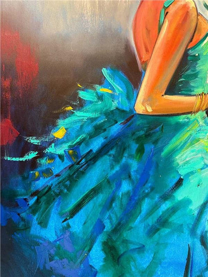 Gül Kokulu Zarif Kadın Yağlı Boya Tablosu