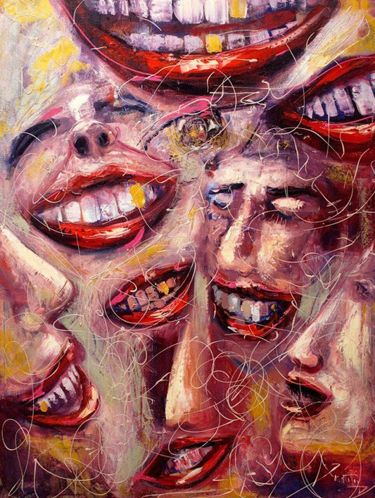 Gülen Dişler Yağlı Boya Tablosu