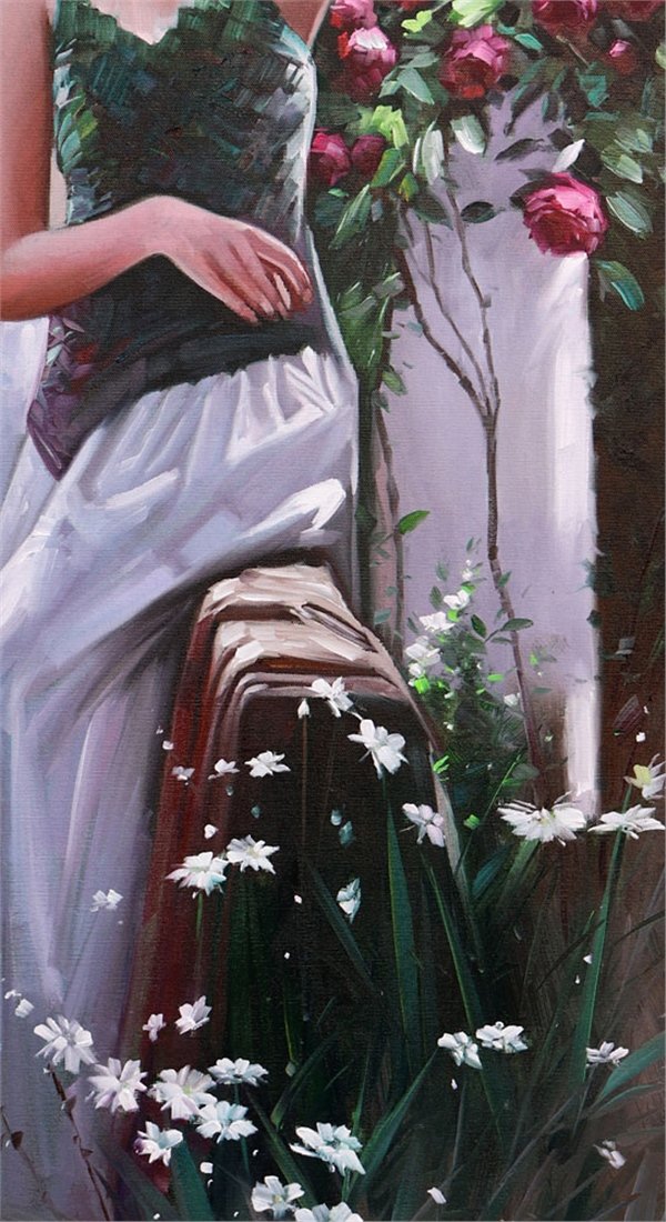 Gül Bahçesinin Güncesi Yağlı Boya Tablosu