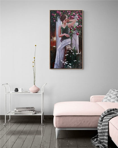 Gül Bahçesinin Güncesi Yağlı Boya Tablosu