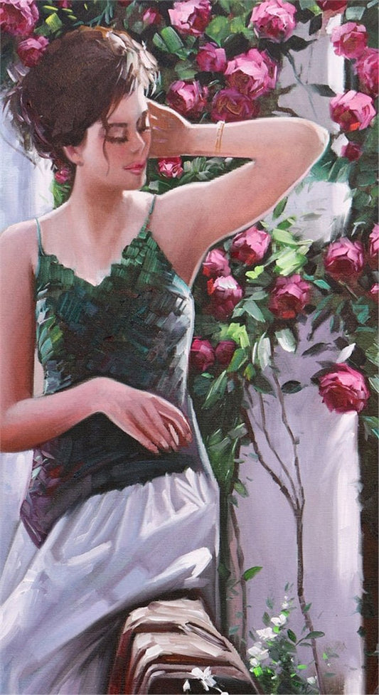 Gül Bahçesinin Güncesi Yağlı Boya Tablosu