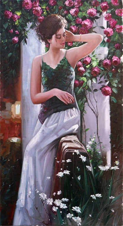 Gül Bahçesinin Güncesi Yağlı Boya Tablosu