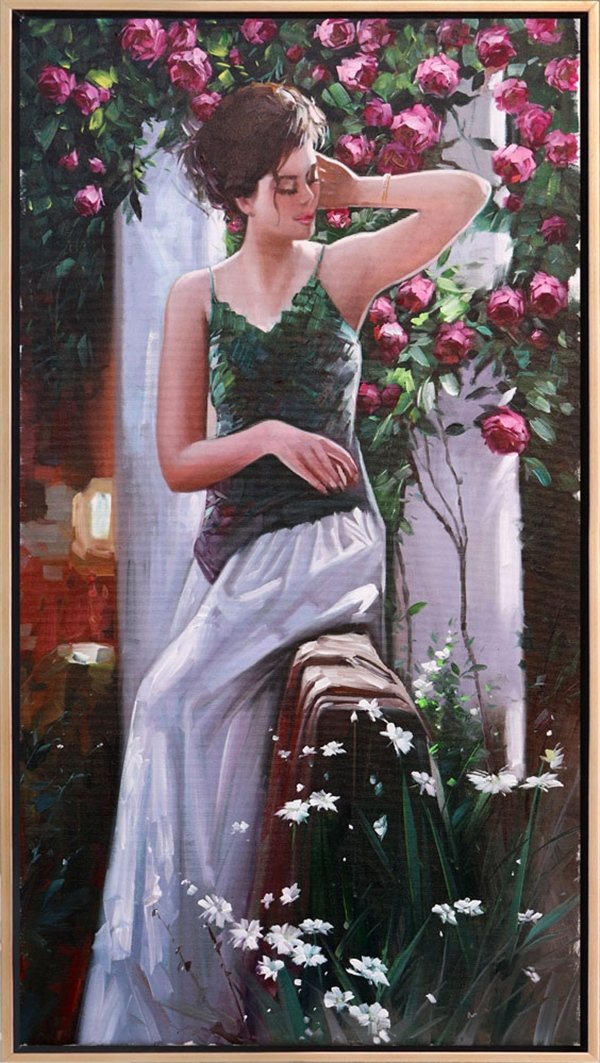 Gül Bahçesinin Güncesi Yağlı Boya Tablosu