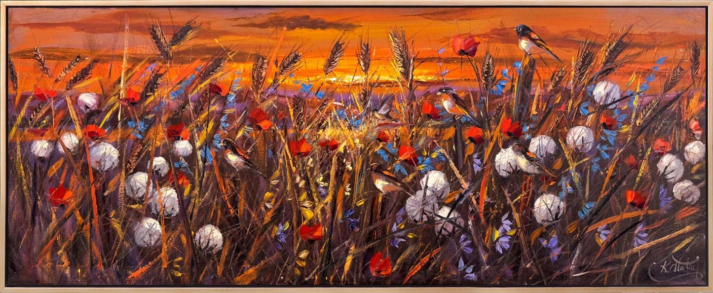 Gün Batımında Fısıltılar Yağlı Boya Tablosu