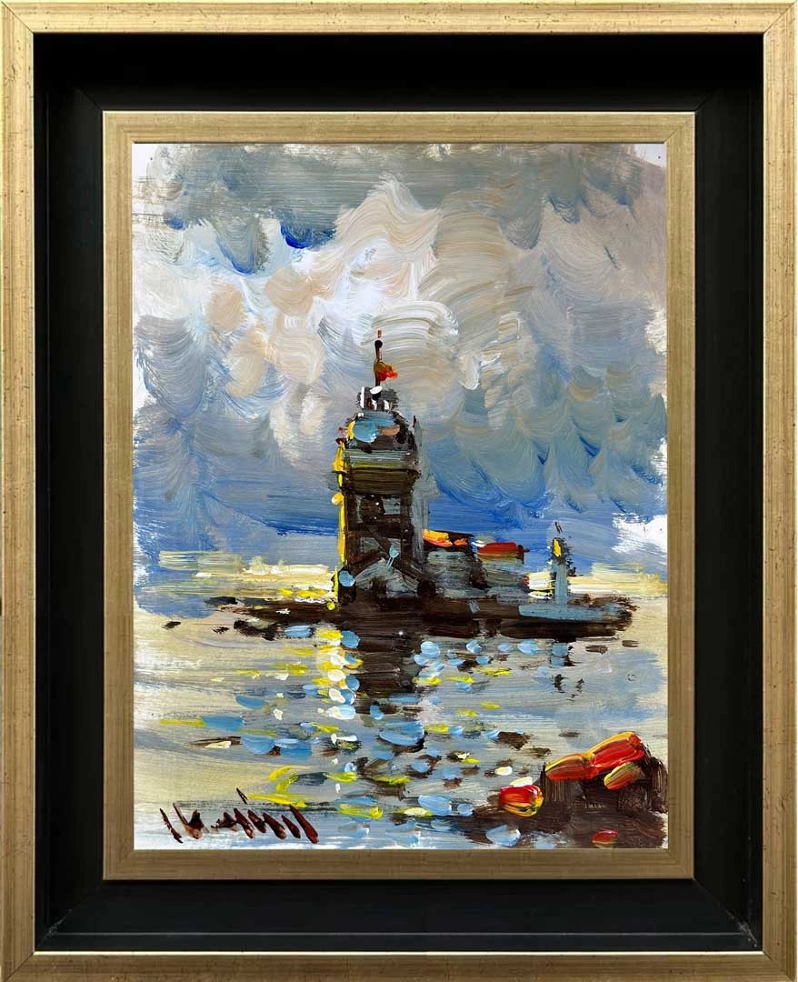 Günbatımında Kız Kulesi Yağlı Boya Tablosu