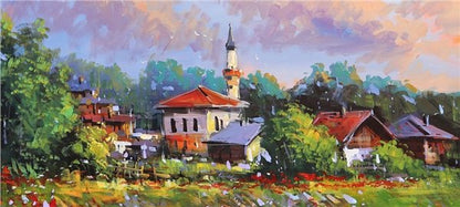 Gurbette Kalan Köyüm Yağlı Boya Tablosu