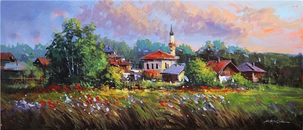 Gurbette Kalan Köyüm Yağlı Boya Tablosu