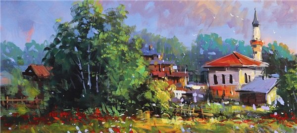 Gurbette Kalan Köyüm Yağlı Boya Tablosu