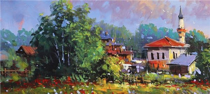 Gurbette Kalan Köyüm Yağlı Boya Tablosu