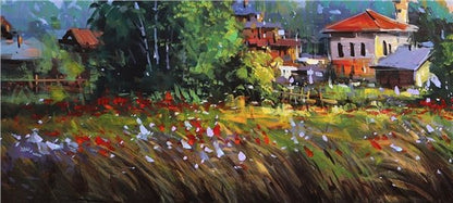 Gurbette Kalan Köyüm Yağlı Boya Tablosu