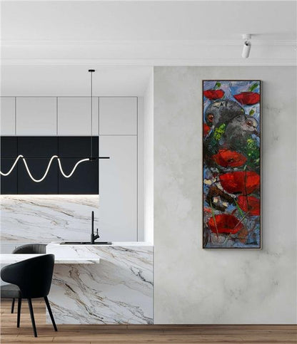 Güvercinler Aşkına Yağlı Boya Tablosu