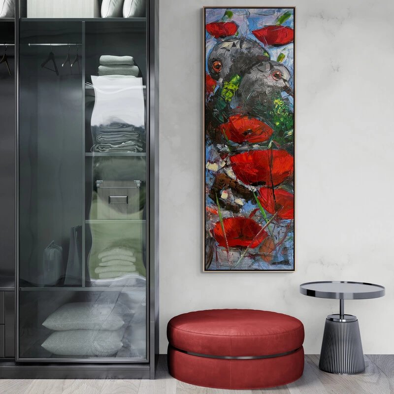 Güvercinler Aşkına Yağlı Boya Tablosu