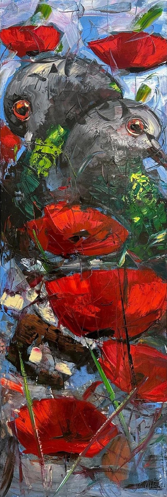 Güvercinler Aşkına Yağlı Boya Tablosu