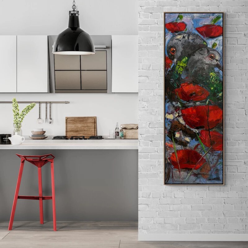 Güvercinler Aşkına Yağlı Boya Tablosu