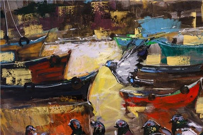 İstanbul Bekçisi Güvercinler Yağlı Boya Tablosu