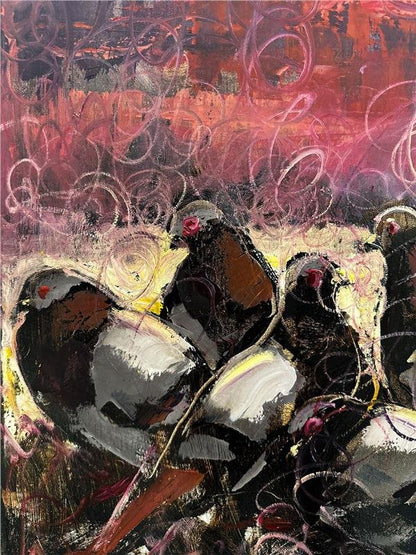 İstanbul'da Güvercinler Yağlı Boya Tablosu