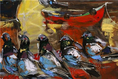 İstanbul Bekçisi Güvercinler Yağlı Boya Tablosu