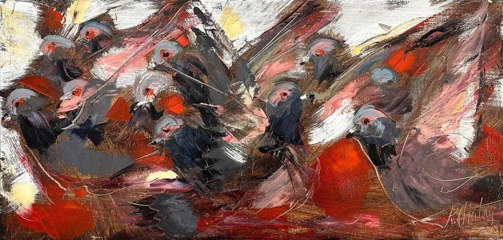 Güvercinlerin Uçuşu Yağlı Boya Tablosu