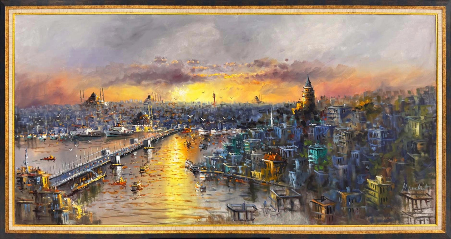 Haliç’in Altın Saati Yağlı Boya Tablosu