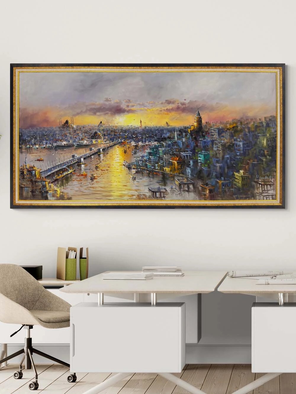 Haliç’in Altın Saati Yağlı Boya Tablosu