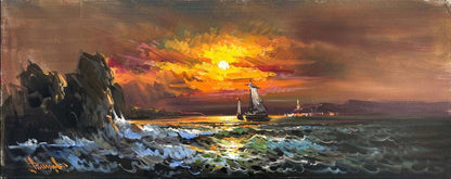 Horizon'da Son Işıklar Yağlı Boya Tablosu