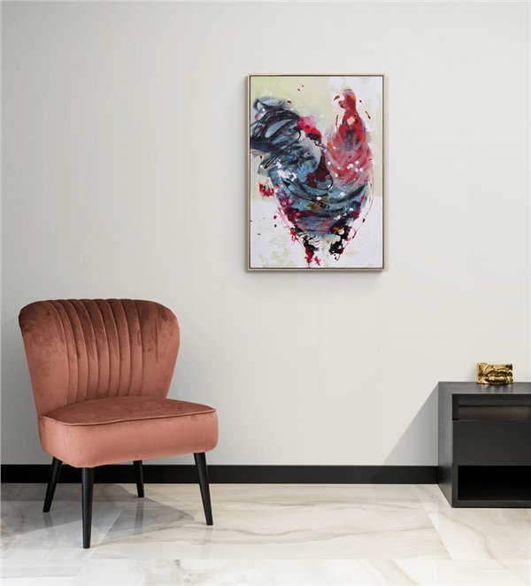 Gün Başlarken Horoz Yağlı Boya Tablosu