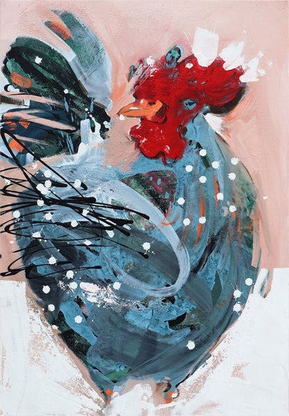 Sabahtan Horoz Çağrısı Yağlı Boya Tablosu