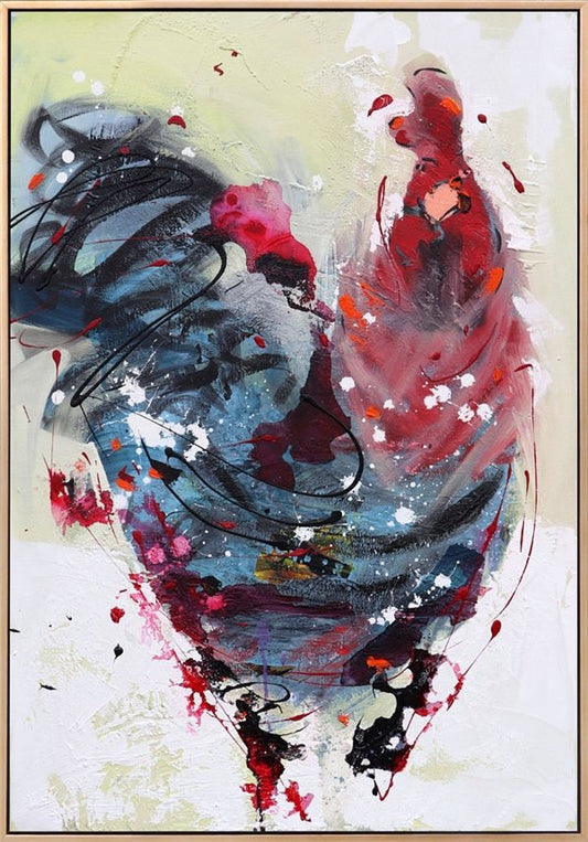 Gün Başlarken Horoz Yağlı Boya Tablosu