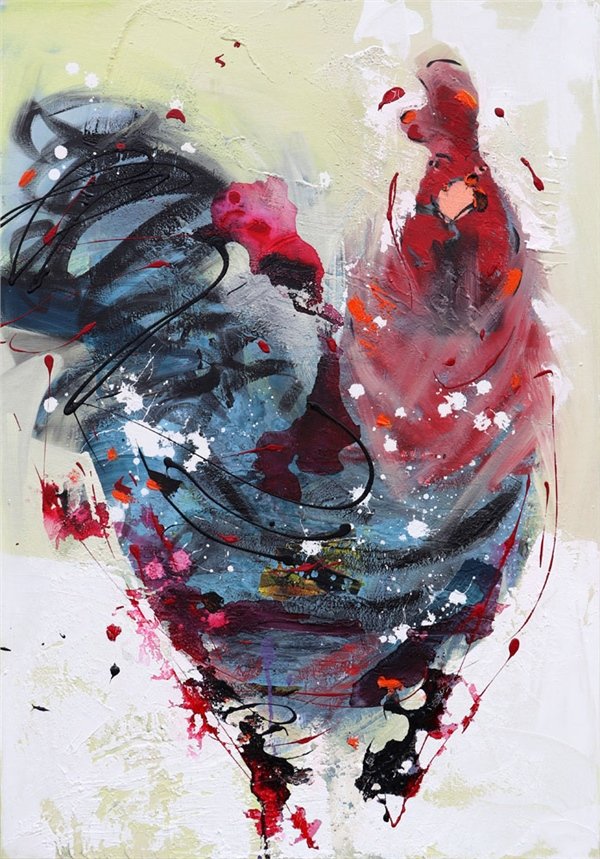 Gün Başlarken Horoz Yağlı Boya Tablosu