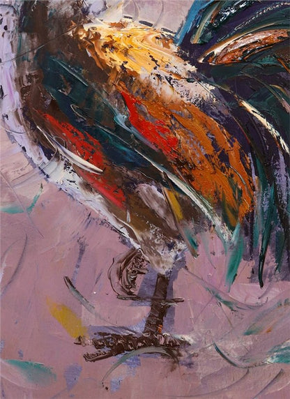 Horozun Sabahki Çağrısı Yağlı Boya Tablosu