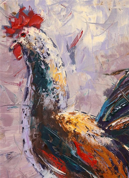 Horozun Sabahki Çağrısı Yağlı Boya Tablosu