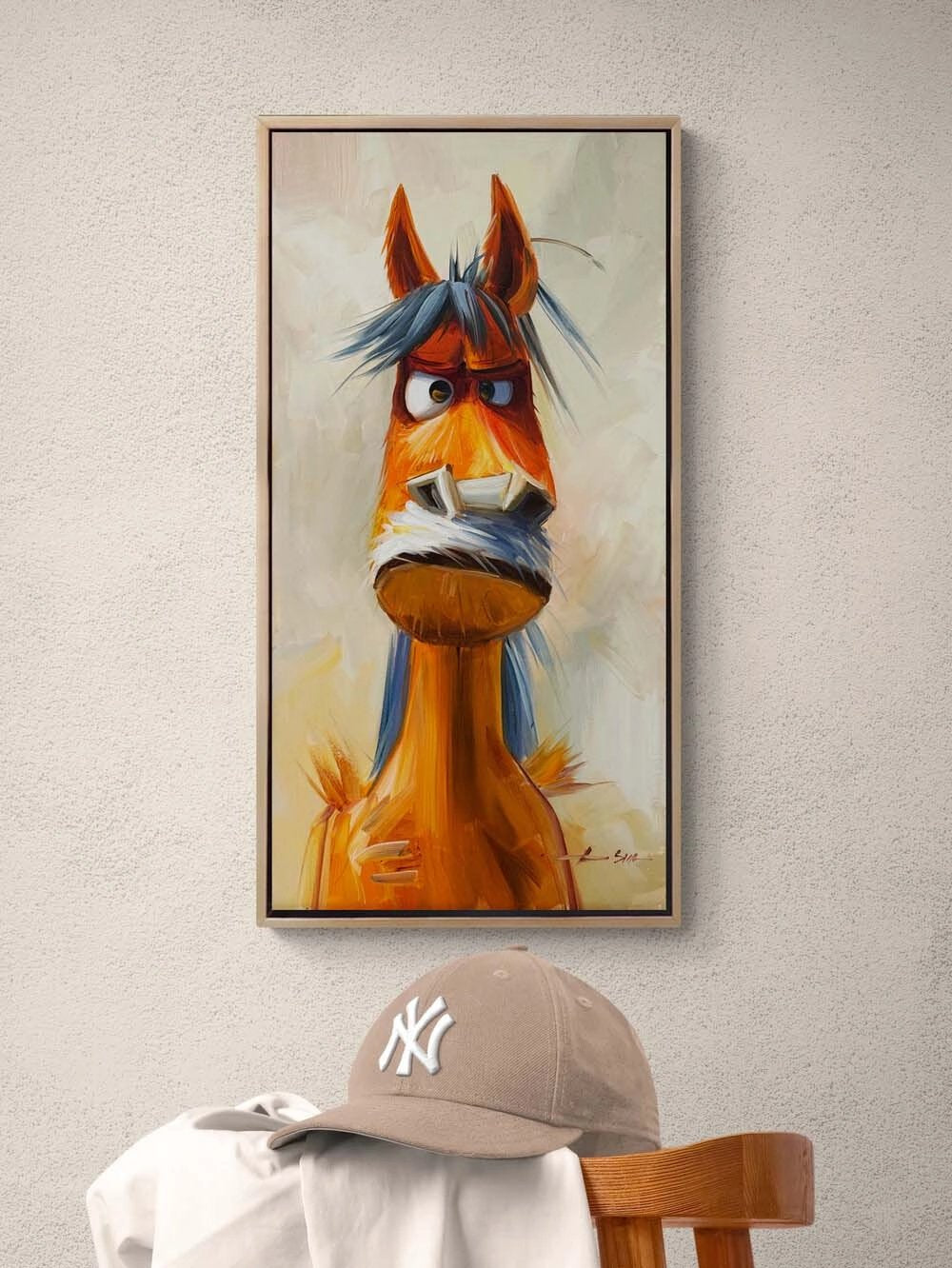 Huysuz At Yağlı Boya Tablosu